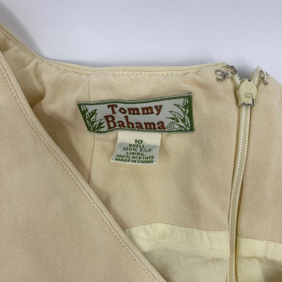 Tommy Bahama Yellow Silk Sleeveless Mini Dress | Size 10 - Picture 6 of 6
